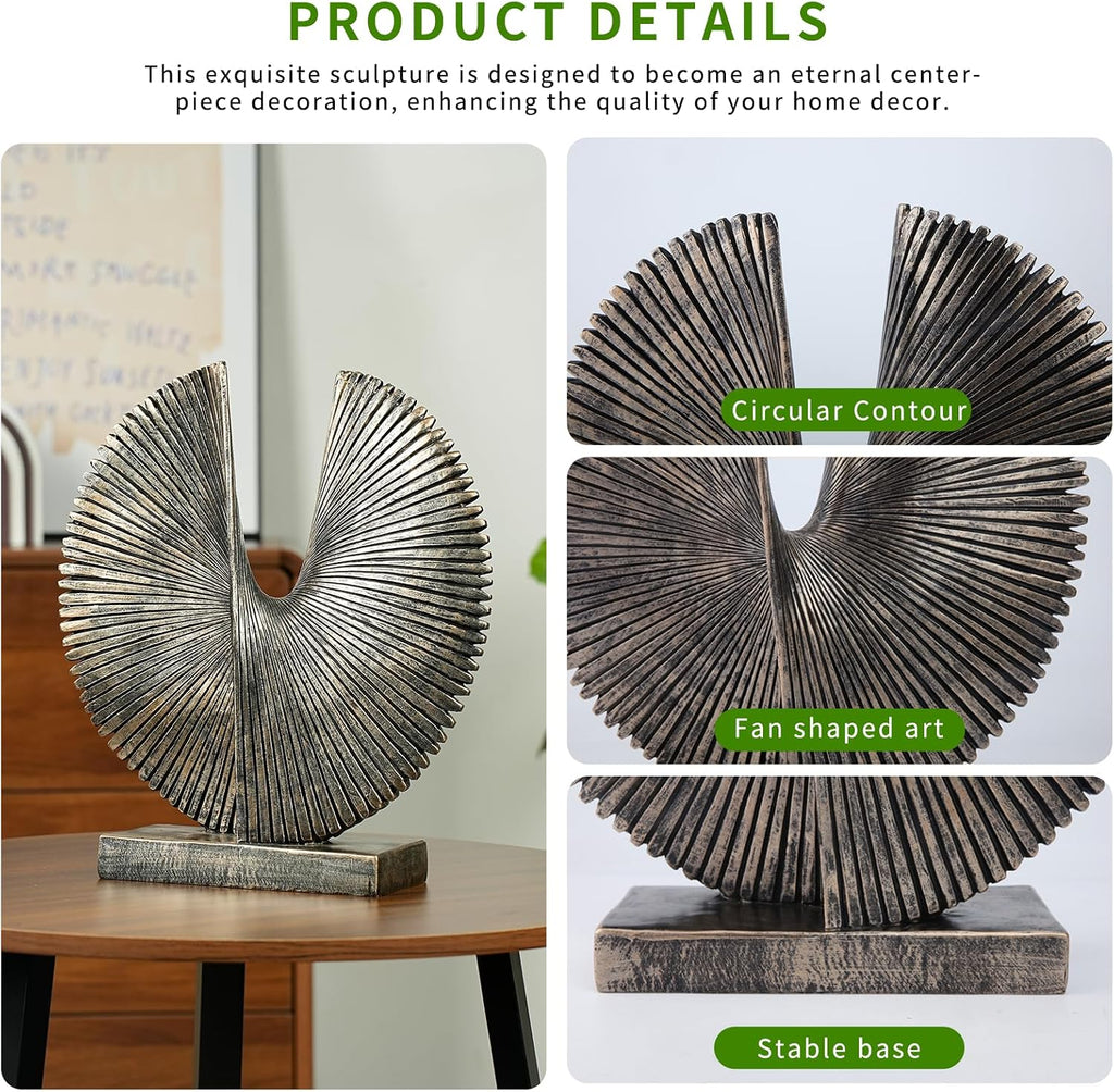 Abstract Round Decorative Sculpture , Dining Living Room Desk Decor,Geometric Home Decor Statues,Shelf Top Decor