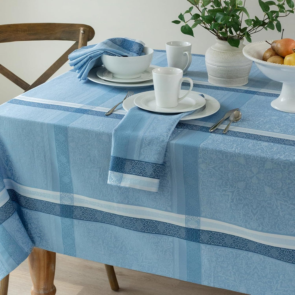 Ravenna Yarn Dyed Jacquard Heavyweight Fabric Table Cloth, Everyday, Parties, Weddings, Holiday, Spr
