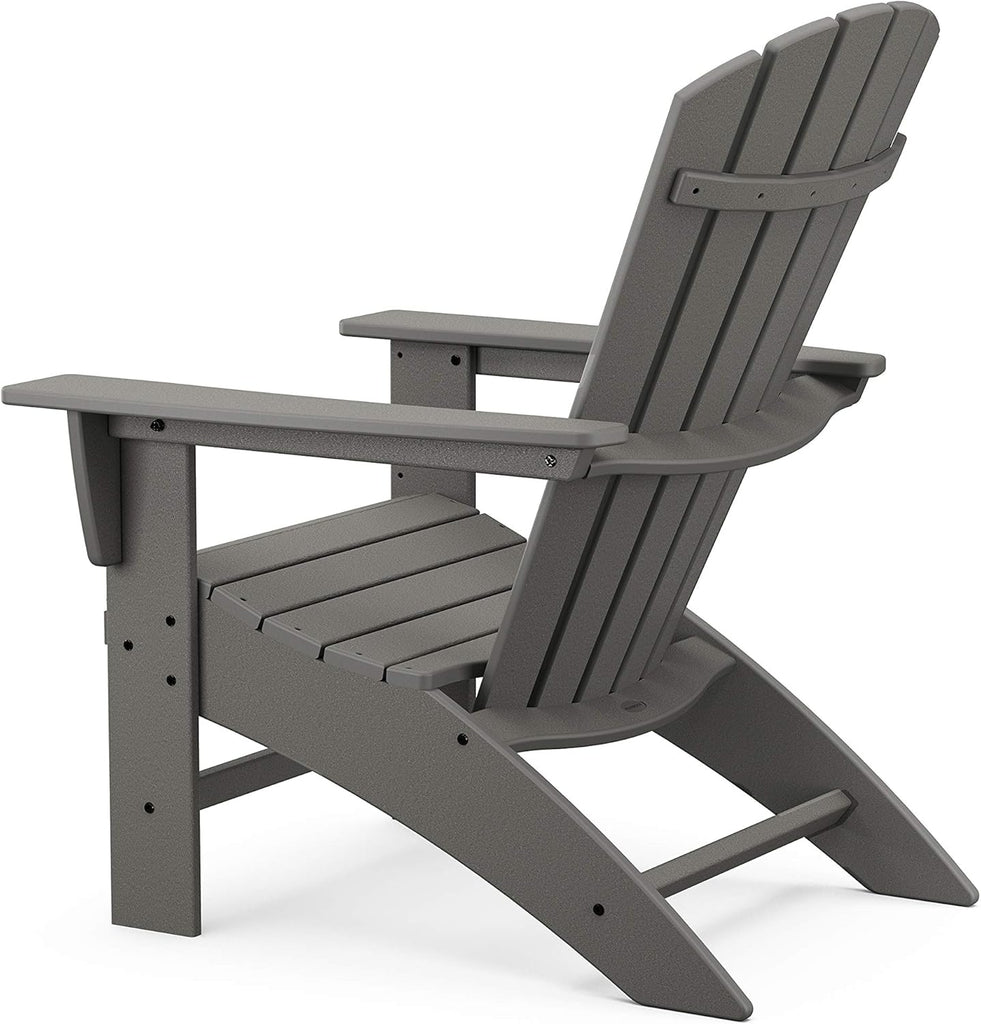 Nautical Curveback Adirondack Chair, HDPE Outdoor Patio Furniture for Deck, Pool, Garden, Made in USA