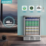 24 Inch Beverage Refrigerator, 180 Can Built-in Beverage Cooler, Under Counter B