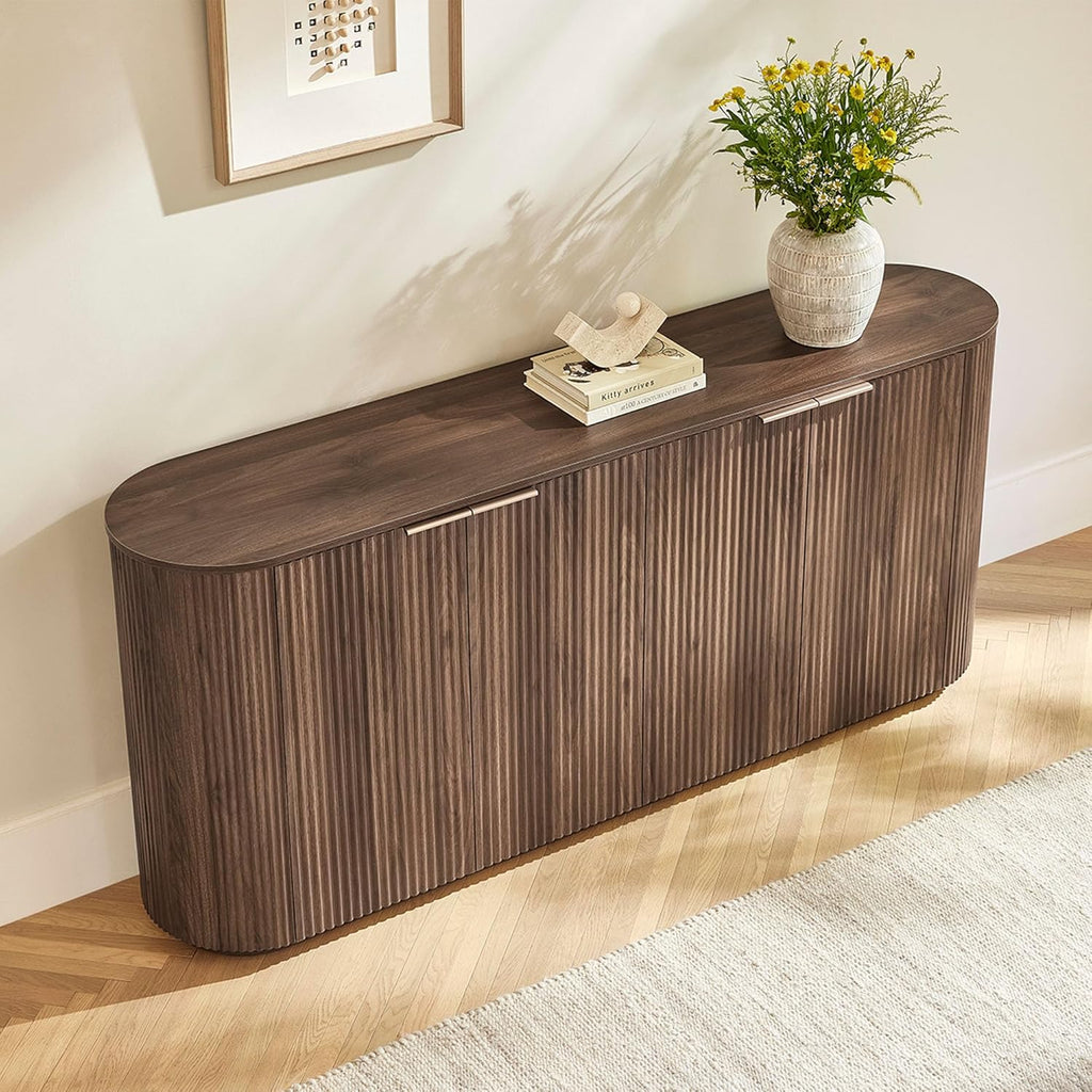 70" Sideboard Buffet Cabinet with Storage, Living Room Accent Cabinet with Doors and Adjustable Shelves, for Bar