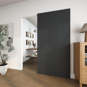 42"x84" Concealed Sliding Barn Door with Soft Close Hardware Kit, Black Hidden Door for Opening 38"-40"x80", Waterproof and Modern, Smooth Sliding, for Interior Using, Widely Used