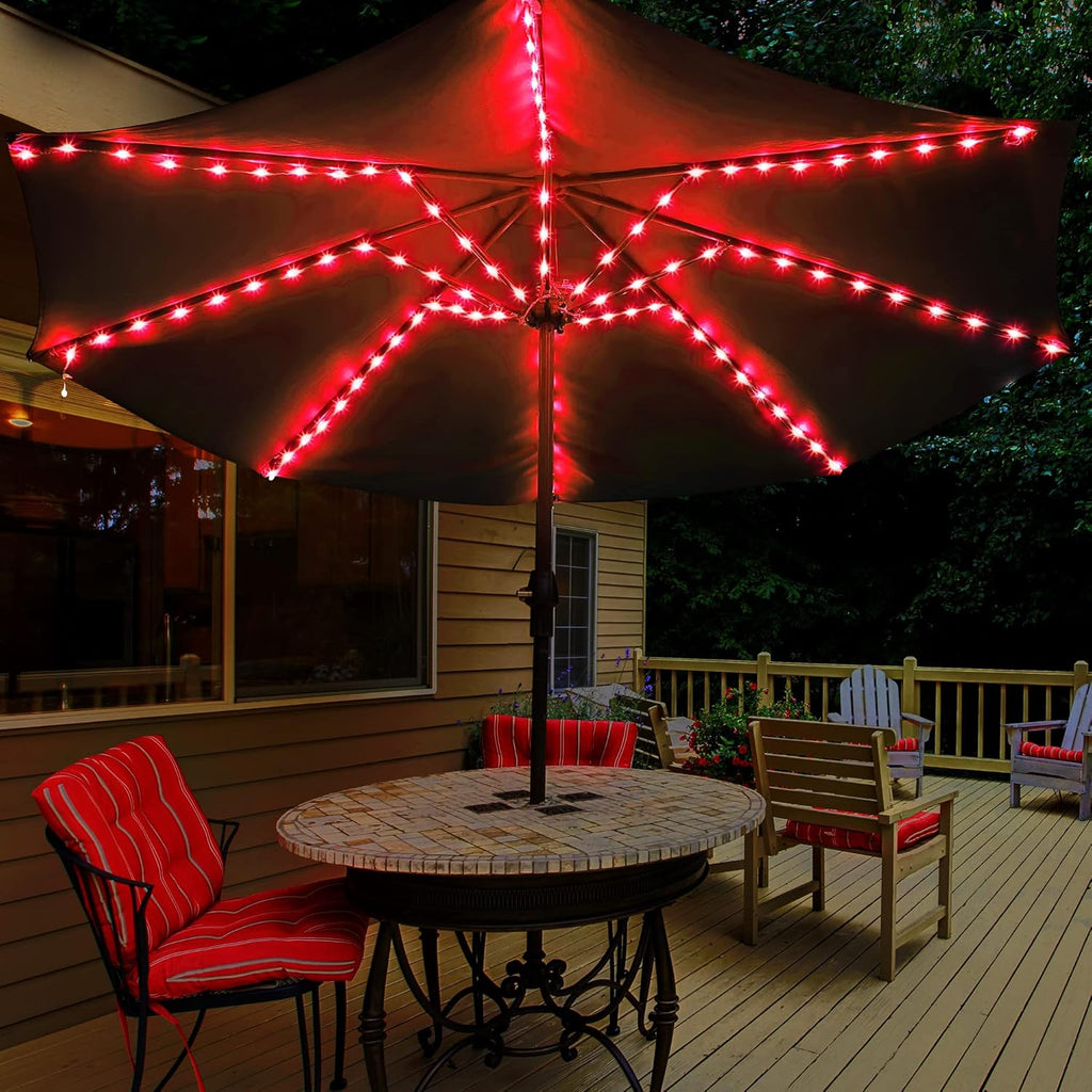 Patio Umbrella String Lights with 16 Color Changing and 12 Modes