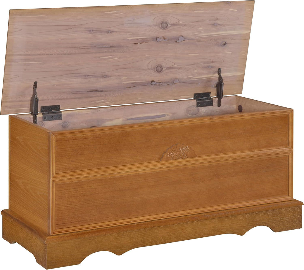 Home Furnishings - Paula - Wood - Cedar Chest with Storage Trunk, Rectangular Shape and Traditional Style - Bedroom
