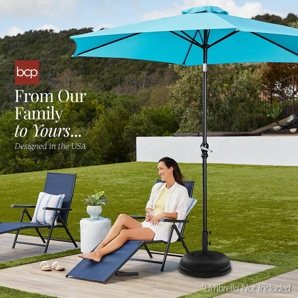 Fillable Umbrella Base Stand Round Dome Plastic Patio Umbrella Base Stand, Pole Holder w/ 55lbs Weight Capacity