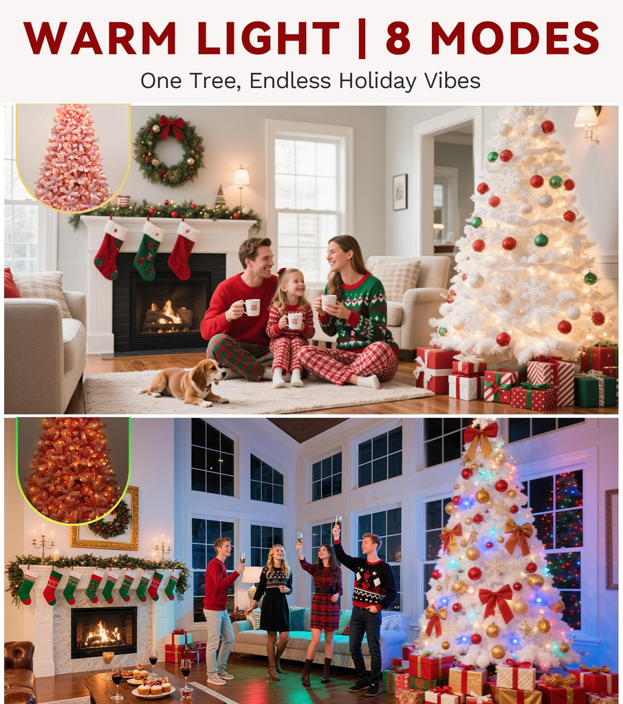 4.5ft Pre-lit Pink Christmas Tree with Remote Control Lights