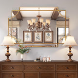 32"x48" Large Gold Mirror for Wall, Modern Decorative Mirror Rectangle Wall Vanity Mirror Bevelled Full Length Living