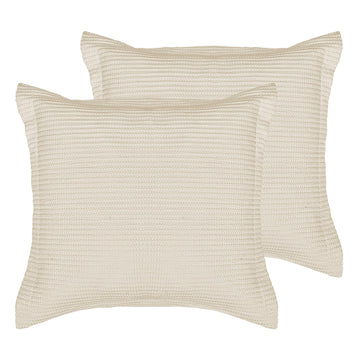 Cloud Waffle Euro Sham Set of 2 - Waffle Weave - Undyed Cream - Two Euro Shams (26x26in.), No Insert- Cotton