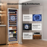 24 Inch Wine & Beverage Refrigerator - 185 Can + 77 Bottle Dual Zone 34-65°F Coo