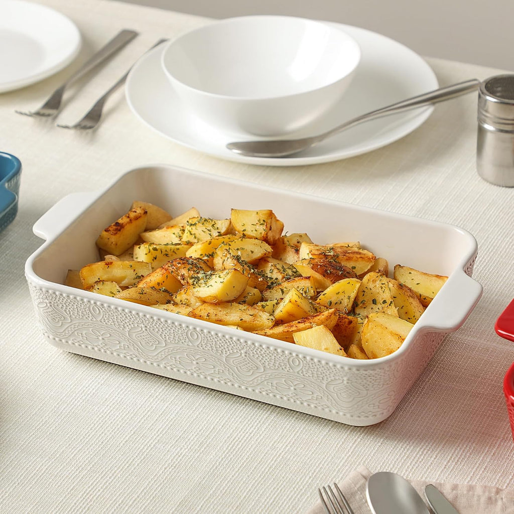 Ceramic Dish Set of 3, Casserole Dishes for Oven, Ideal for , Stewing, Roasting, and Holiday Feasts. The Gift for