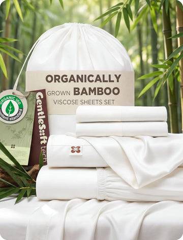 100% Organically Grown Bamboo Viscose Sheet Set | Cooling Bedsheets for Hot Sleepers | Luxury Silky Soft