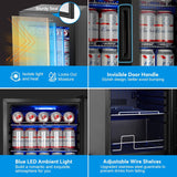 Beverage Refrigerator 17 inch Wide - 126 Can Beverage Cooler with Glass Door | C