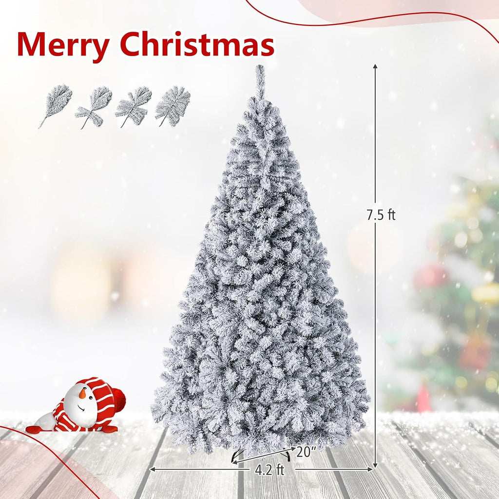 Pre-Lit Snow Flocked Christmas Tree, 4 to 9 ft