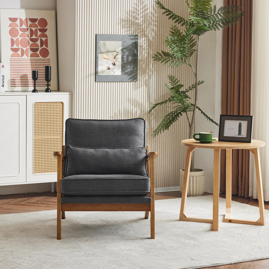 Mid-Century Lounge Accent Chair, Gray