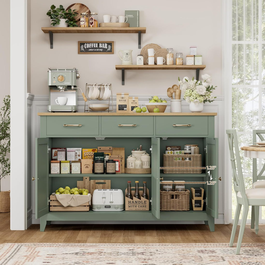 47" Buffet Cabinet with Storage, Kitchen Buffet Table with Drawer