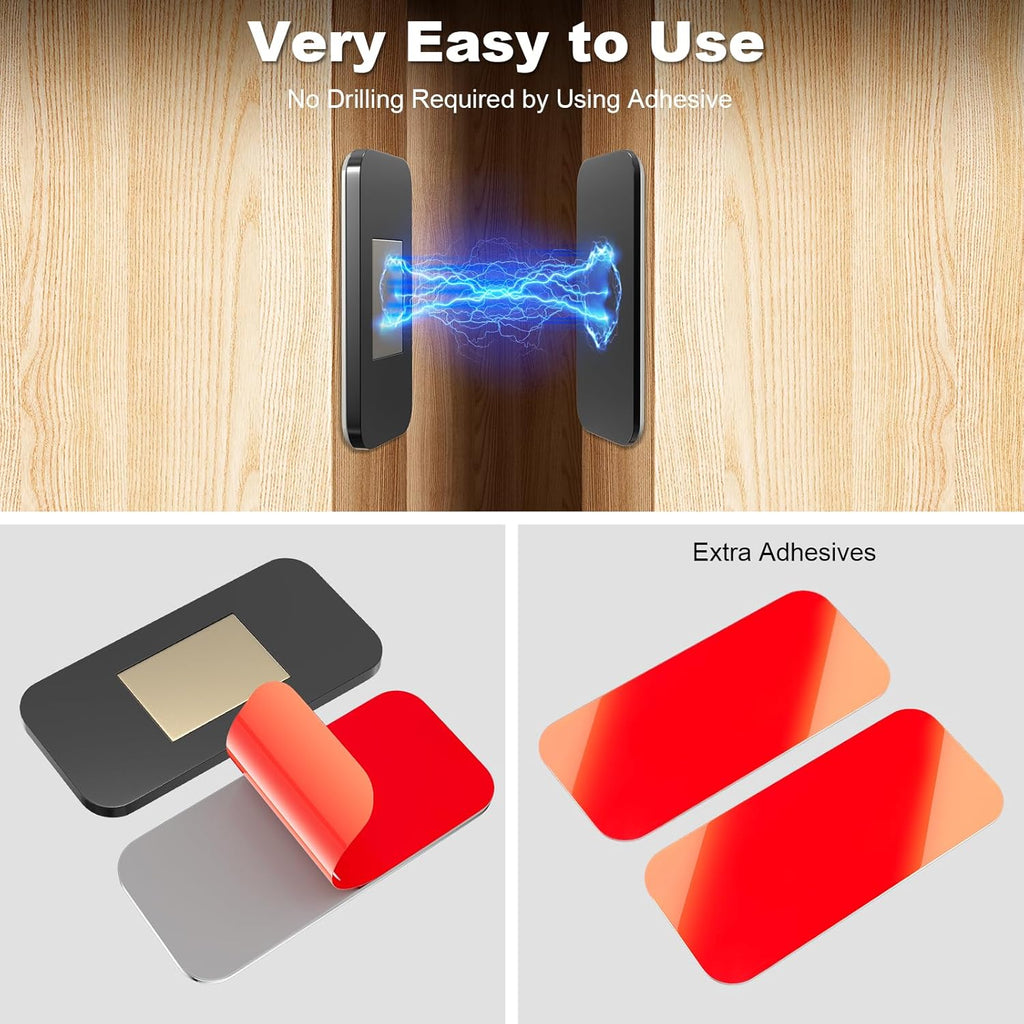 5 Pack Magnetic Door Catch, Ultra Thin Cabinet Door Magnets, Adhesive Drawer Magnets to Stay Closed, Stainless Steel