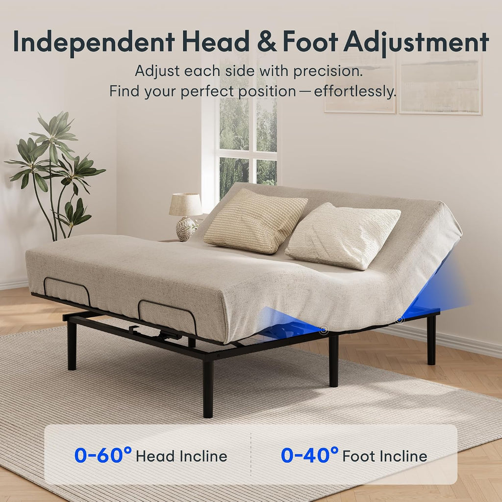 Adjustable Bed Base King Size with Bio Anti-Pinch Technology