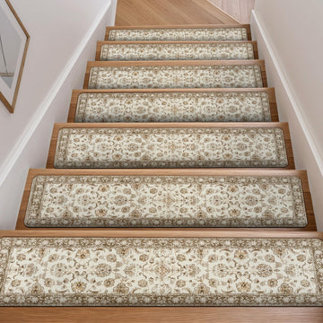 Vintage Non-Slip Stair Runners for Wooden Steps 15PCS