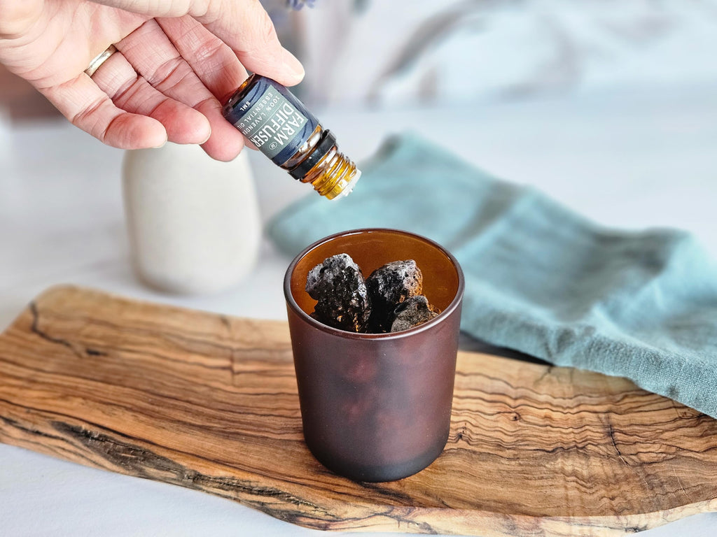 Lava Rock Diffuser and Lavender Essential Oil Set, Volcanic Stone Diffusers for Essential Oils, No Water