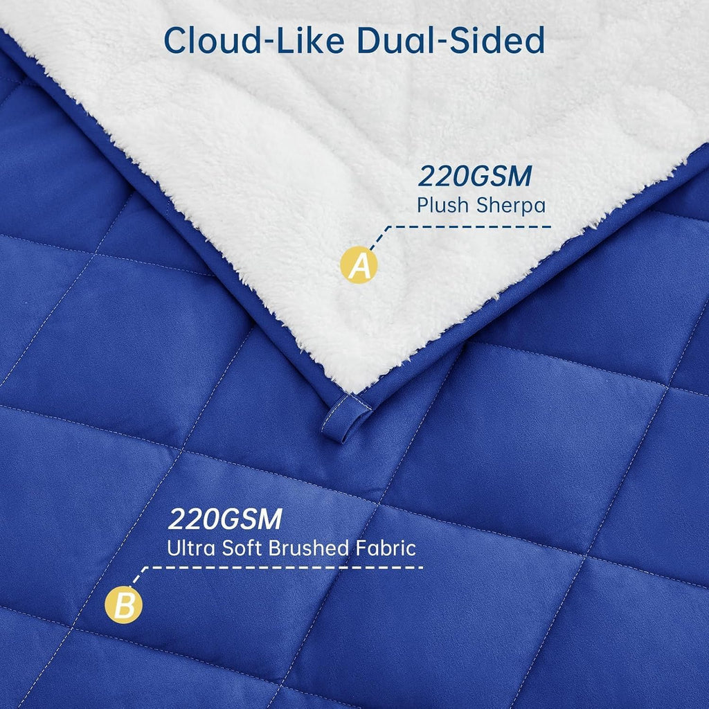 Sherpa Reversible Weighted Blanket, Cooling Heavy Blanket for Adults, Reversible Design with Plush Sherpa Fleece and