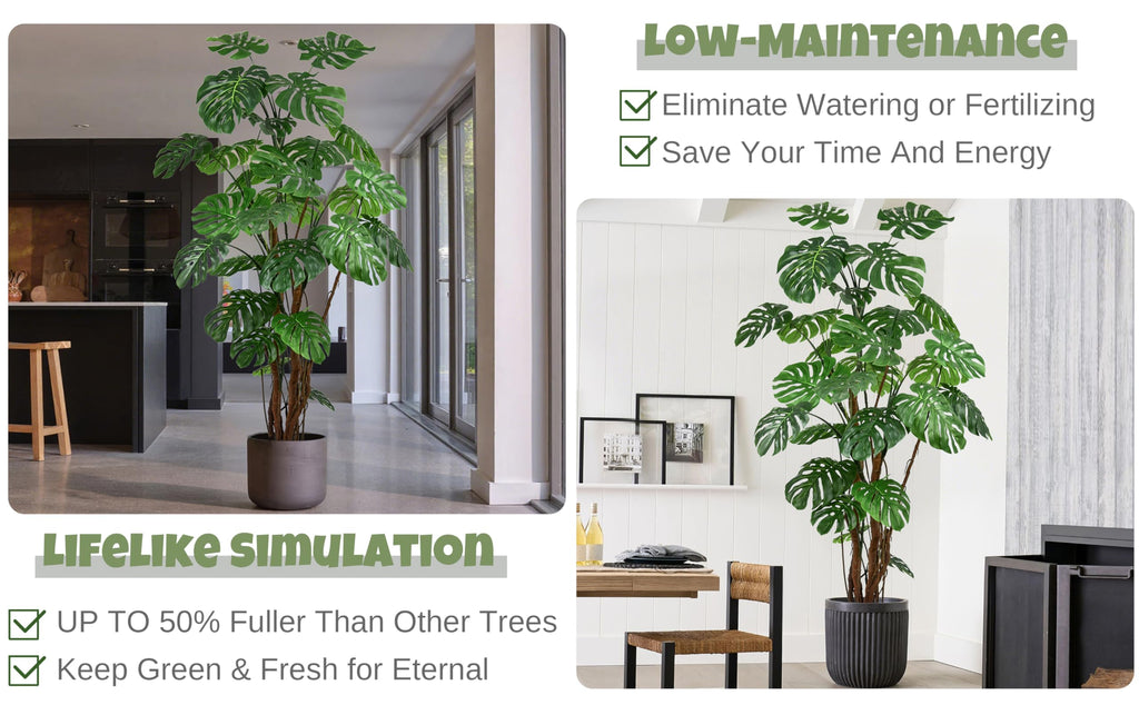 Artificial Monstera Deliciosa Tree 8FT with 27 Split Leaves