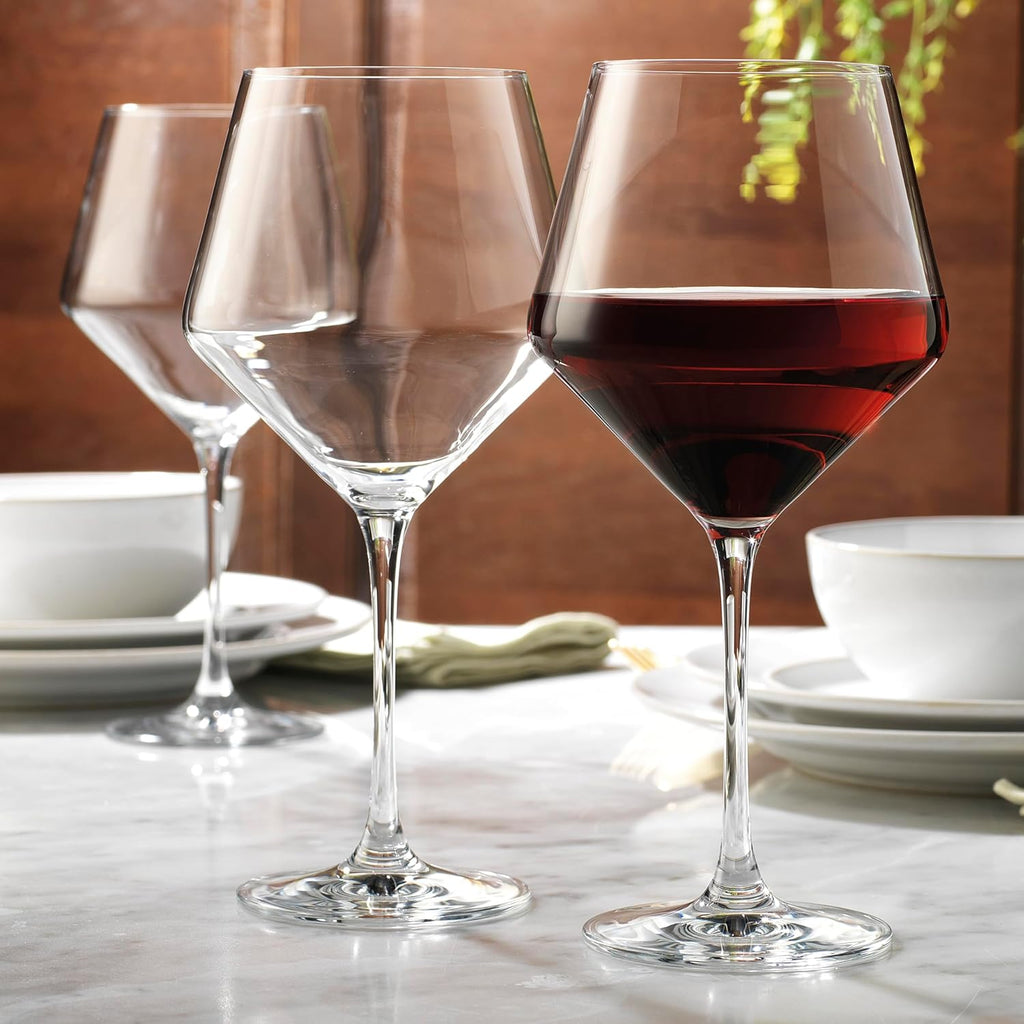 Wine Glasses,White Red Wine Large Glasses Set of 4, Lead-Free Premium Glass,Hand Blown Italian Style Burgundy Long
