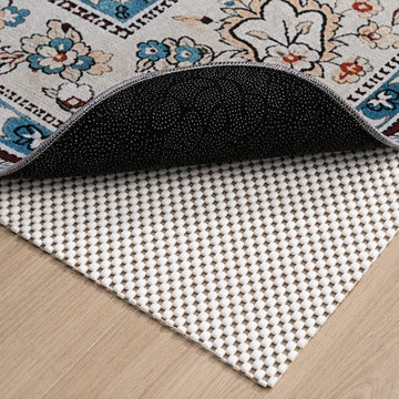Non Slip Rug Pad Gripper for Hardwood Floors, 8x10 FT Anti Slide Rug Underlay, Eco Safe Odor Free, Cushioned Floor - Set of 80