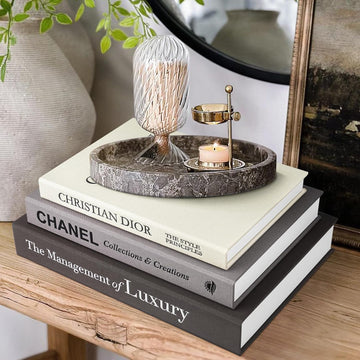 Decorative Books Set of 3, Black-Gray-Beige-Luxury | Coffee Table Home Decor, Living Room Decoration, Photo Storage