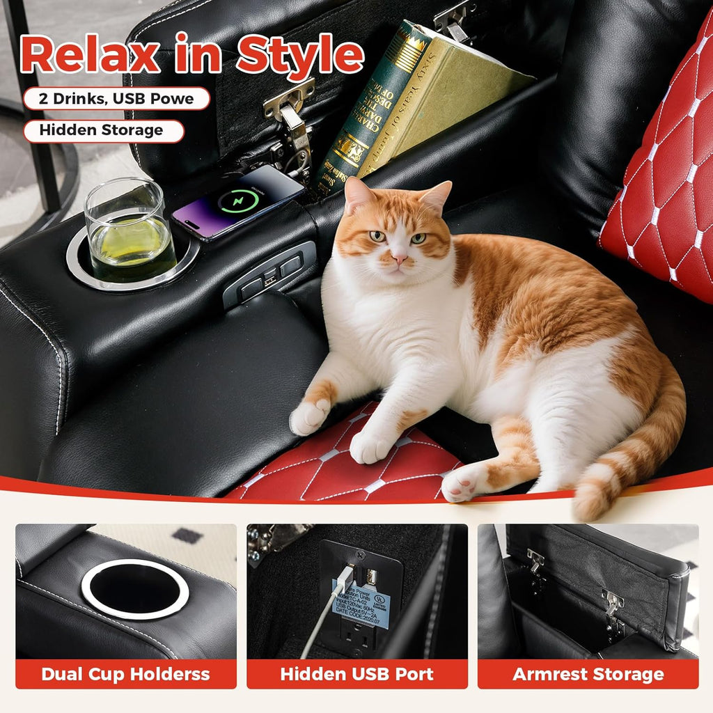 ANJ Electric Power Recliner Chair with Adjustable Powered Headrest
