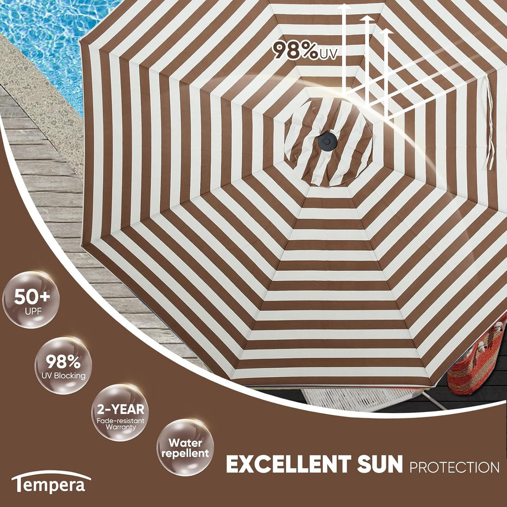 Patio Market Outdoor Table Umbrella with Auto Tilt and Crank