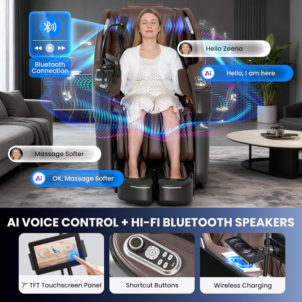 4D Massage Chair Full Body with Space Walk & Ankle Stretch, 2026 Zero Gravity 55" SL-Track Shiatsu Massage Chair