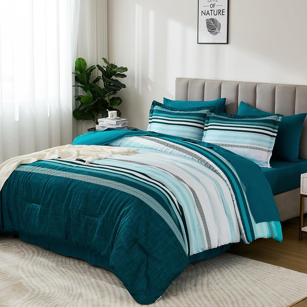Teal Comforter Set 7 Pieces