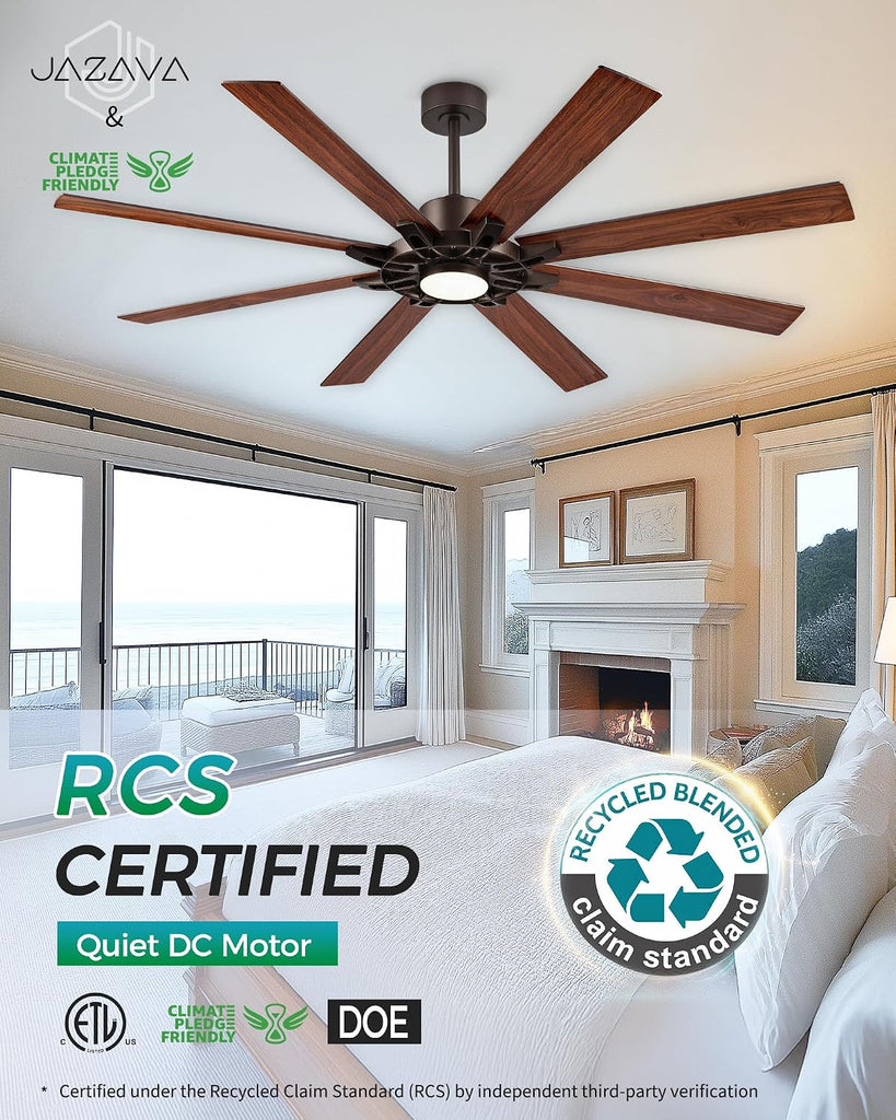 72 Inch Ceiling Fan with Light,Smart Ceiling Fan with Alexa Control