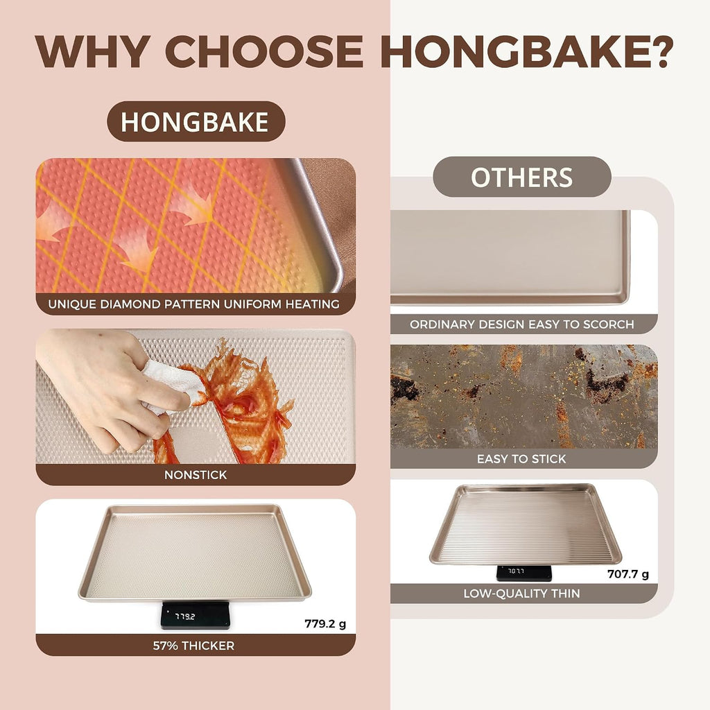 9-Piece Pans Set Nonstick, Stackable Non Toxic Bakeware Sets with Diamond Texture, Oven Pan Set for Cooking, Includes