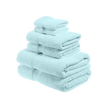 Buckingham Egyptian Cotton 6-Piece Towel Set, Washcloths, Hand Towels, Bath Towels, Sea Foam