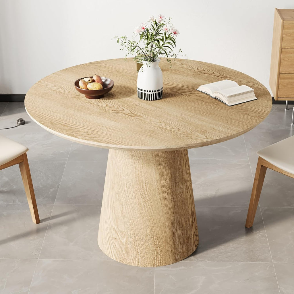 Dining Table, 43'' Wooden Round Table, Kitchen & Dining Room Table, Modern Kitchen Dining Table for Living Room &