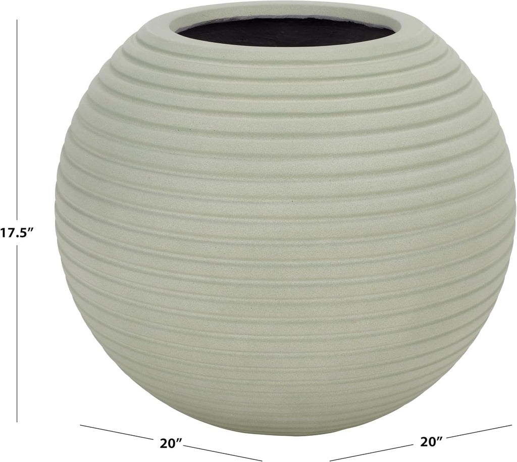 Outdoor Patio Furniture Collection - Mora Sage Ficonstone Planter Pot, Fully Assembled Decorative Outdoor Planter