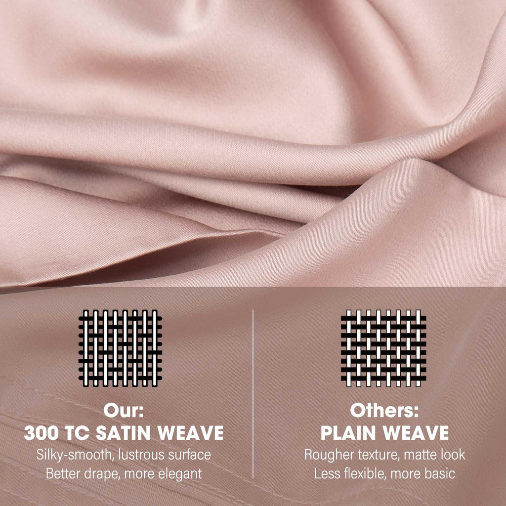 Sheets Queen Bed Sheet Set, 100% Rayon derived from Bamboo, Luxuriously Soft, Cooling, Double Stitching, 16"