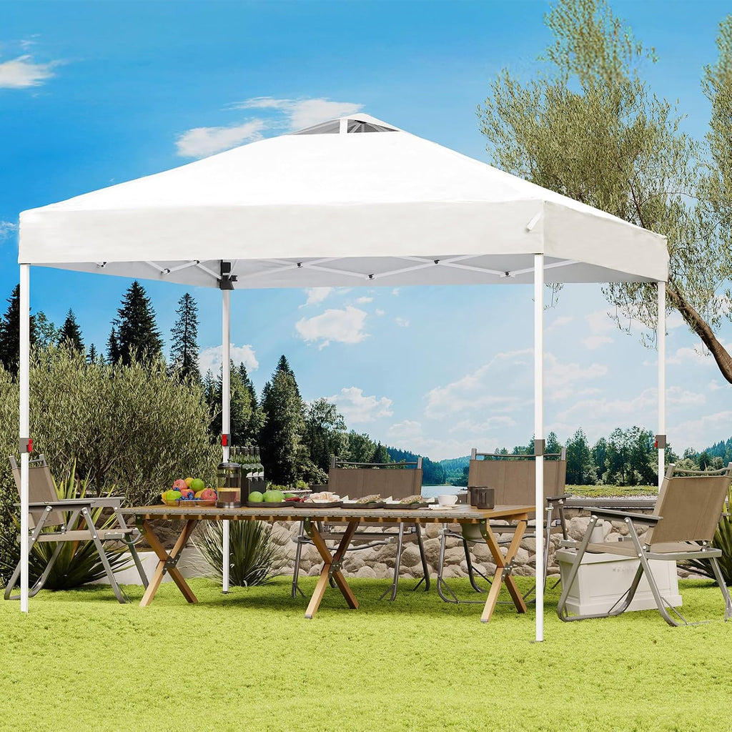 Shades 10x10 Pop Up Canopy with One Push Setup,Heavy Duty Beach Tent with Wheels for Easy Moving
