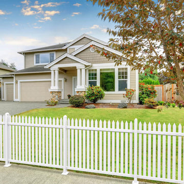9 Sets Vinyl Picket Fence White Panels 36" H x 84" W PVC Garden Fences Plastic Decorative for Yard Porch Deck Pool