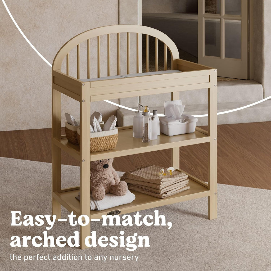 Changing Table with Water-Resistant Changing Pad, Driftwood | GREENGUARD Gold Certified Nursery Changing