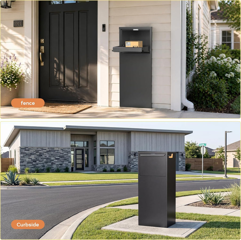 Parcel Drop Boxes 15.24" x 11.42" x 35.47" Cold-Rolled Sheet Package Delivery Boxes