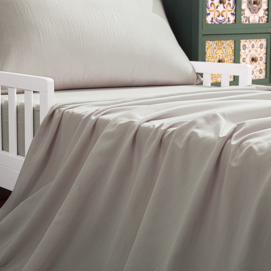 Toddler Microfiber Bedding Set, 4 Piece, Smoke Grey