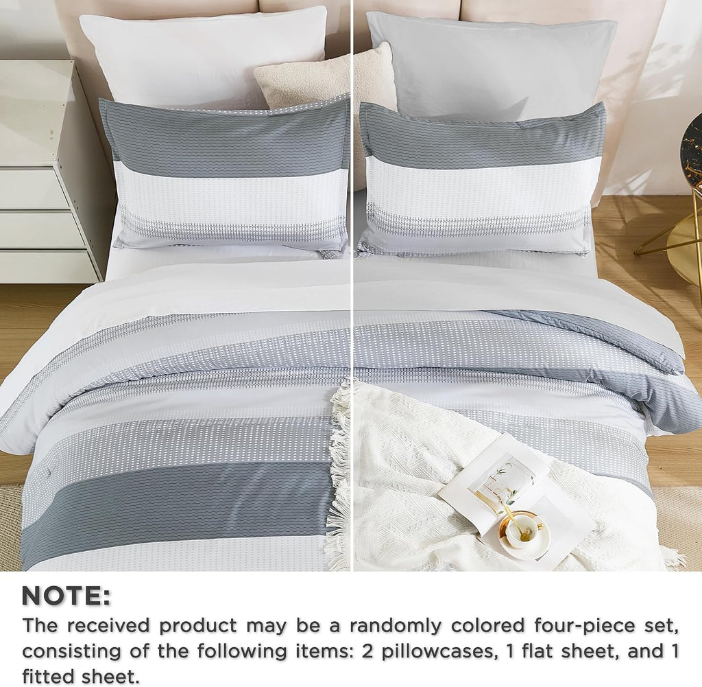 Full Comforter Set, Light Grey - Set of 7
