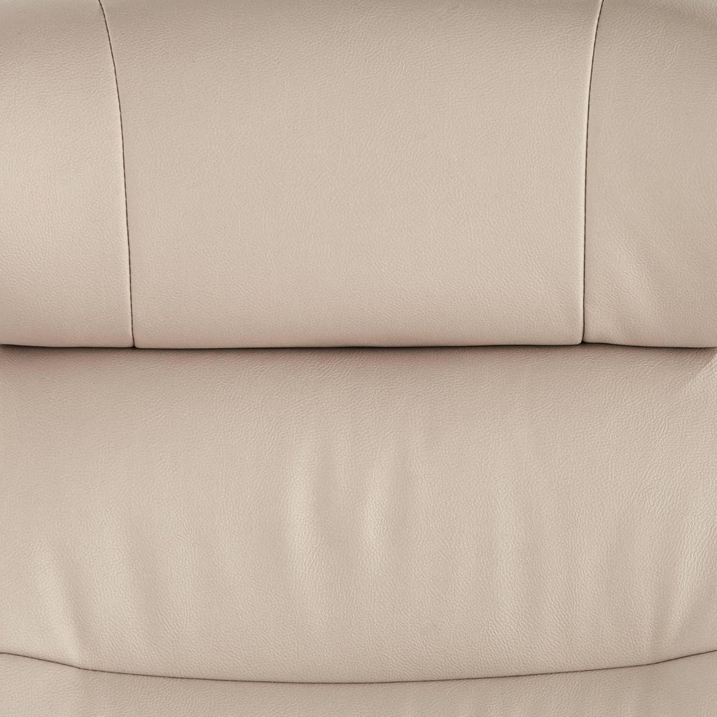 Modern Reclining Swivel Lounge Chair and Ottoman — Faux Leather