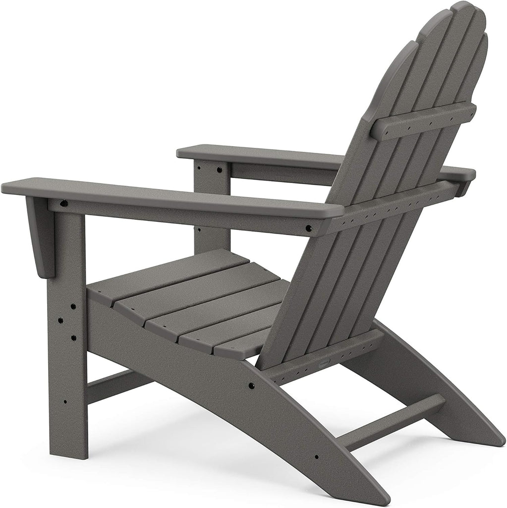 Vineyard Adirondack Chair, Outdoor Patio Furniture, All-Weather Composite, Pool Deck Garden Chair, Made in USA, Slate