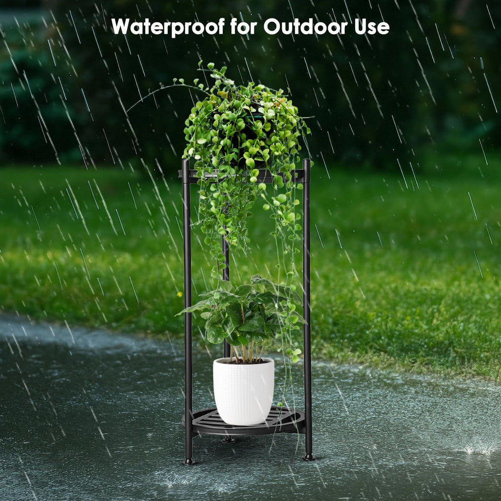 Metal Heavy Duty Plant Stand Indoor Outdoor,φ13×30" H 2-Tier Plant Stands, Tall Plant Holder for Large Pots,Outside