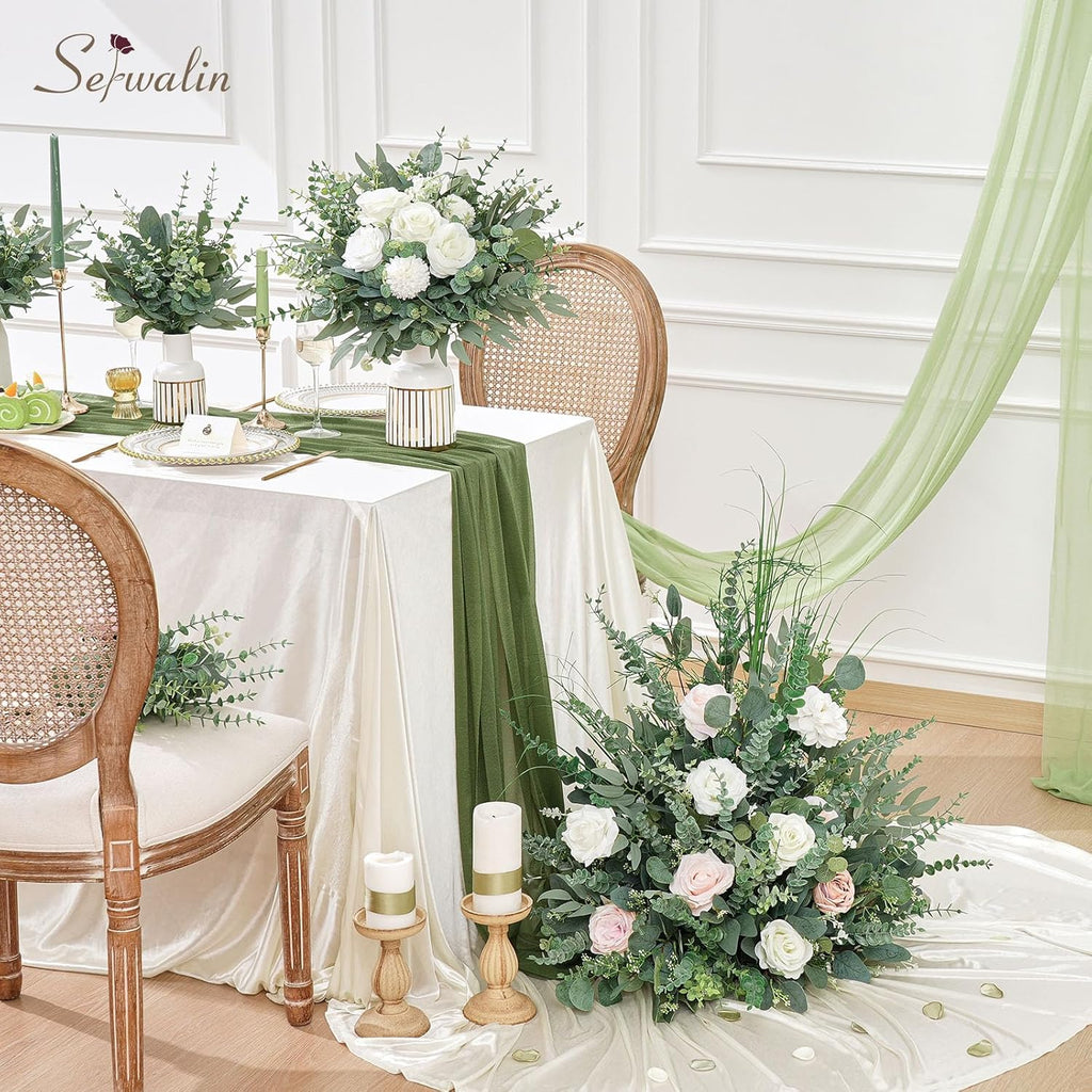 130 Pcs 8 Kinds Mixed Eucalyptus Stems Bulk,Artificial Greenery Silver Dollar Eucalyptus Leaves Picks for