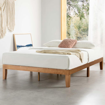 Naturalista Classic - 12 Inch Solid Wood Platform Bed with Wooden Slats, No Box Spring Needed, Easy Assembly, Full