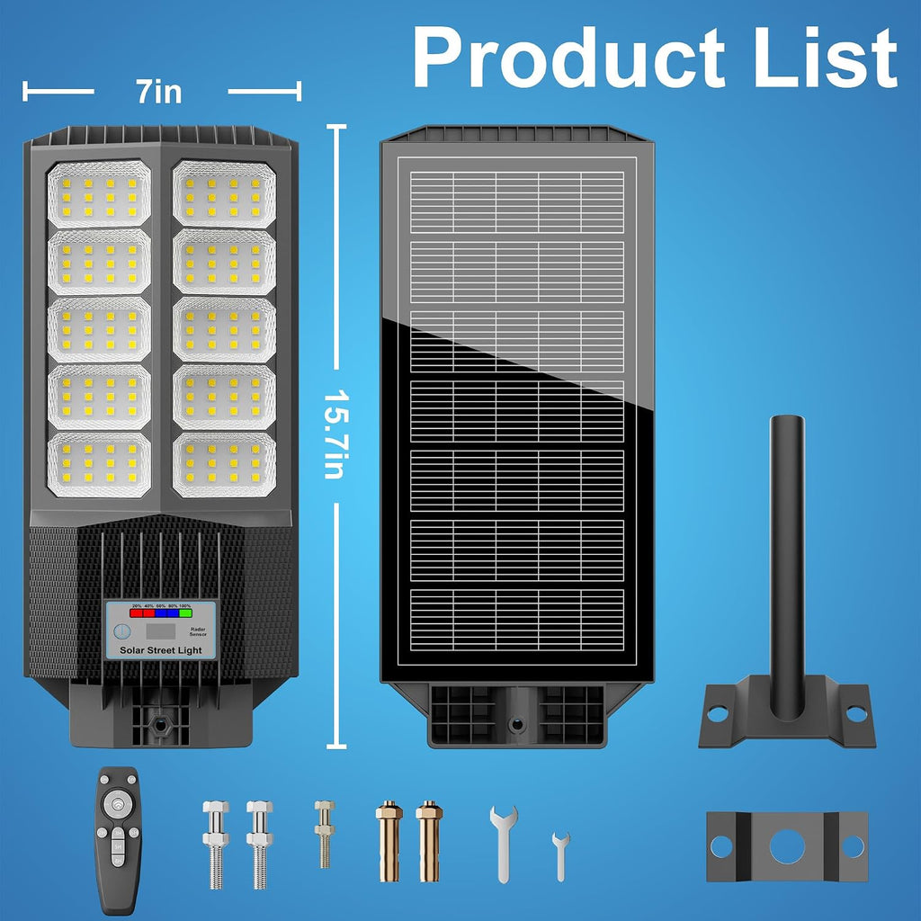 Solar Street Light Outdoor Waterproof Pole Led Solar Lights for Yard | High Liumen Outdoor Solar Flood Light for